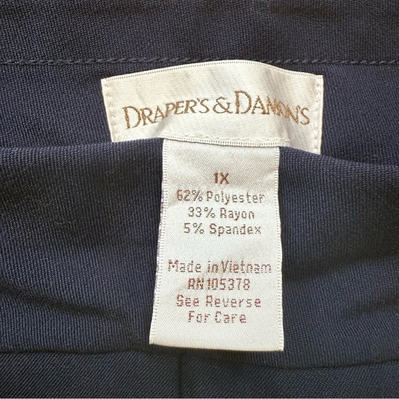 Blue Cropped Pants with Elastic Waistband - Picture 6 of 6